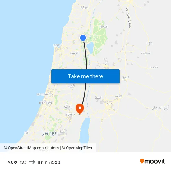 כפר שמאי to מצפה יריחו map