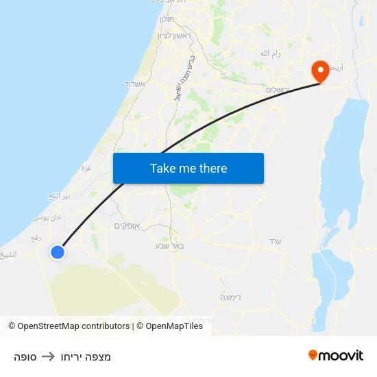 סופה to מצפה יריחו map