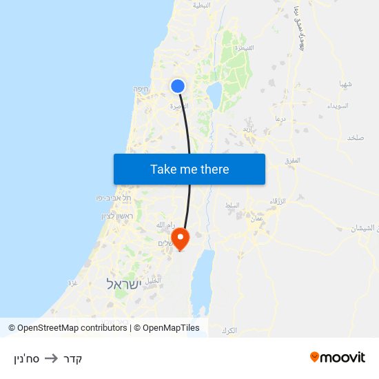 סח'נין to קדר map