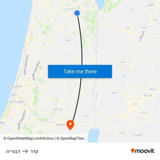 דבורייה to קדר map