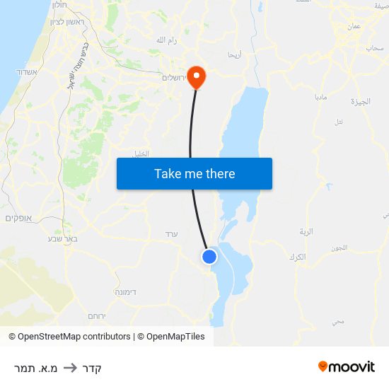 מ.א. תמר to קדר map