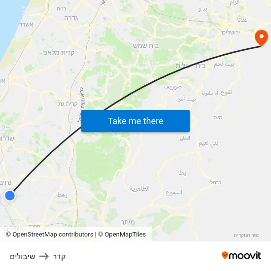 שיבולים to קדר map