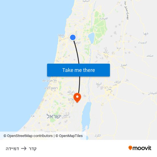 דמיידה to קדר map