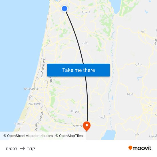 רכסים to קדר map