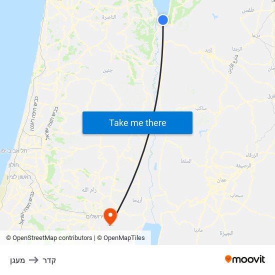 מעגן to קדר map