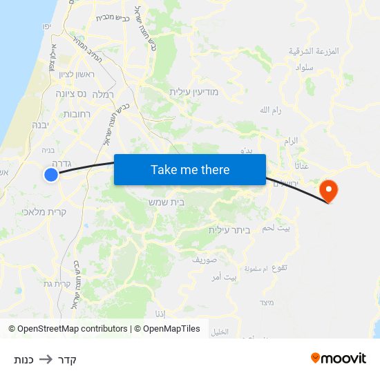 כנות to קדר map