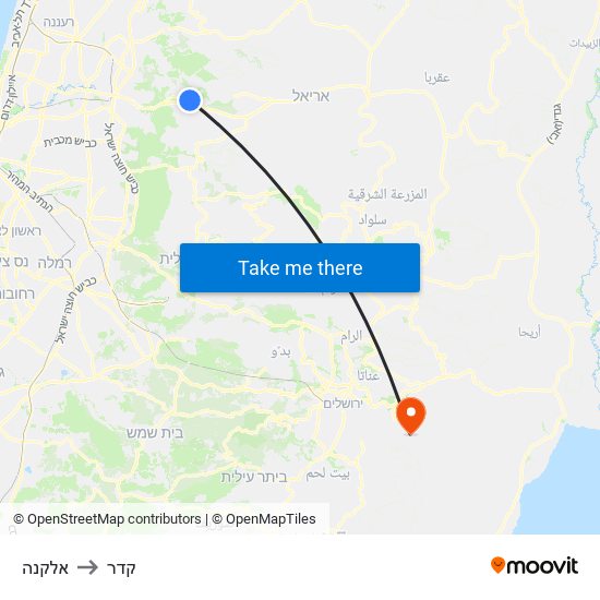 אלקנה to קדר map