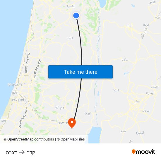 דברת to קדר map