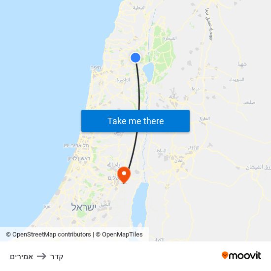 אמירים to קדר map