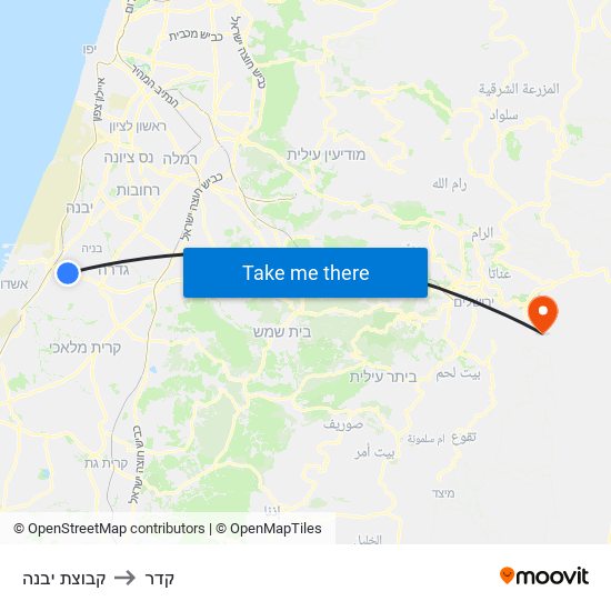 קבוצת יבנה to קדר map