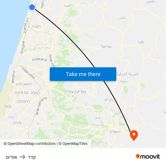 אודים to קדר map