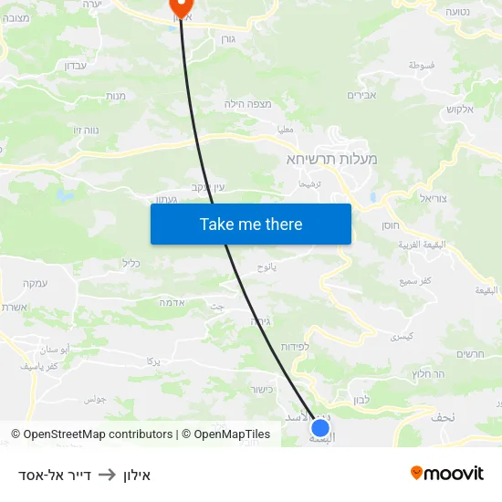 דייר אל-אסד to אילון map