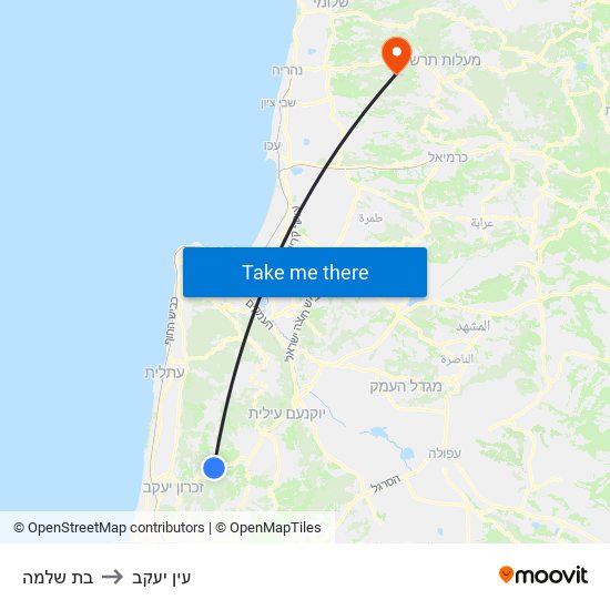 בת שלמה to עין יעקב map