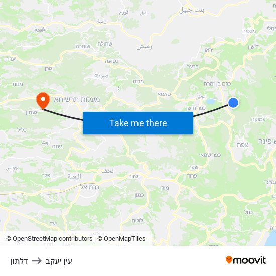 דלתון to עין יעקב map