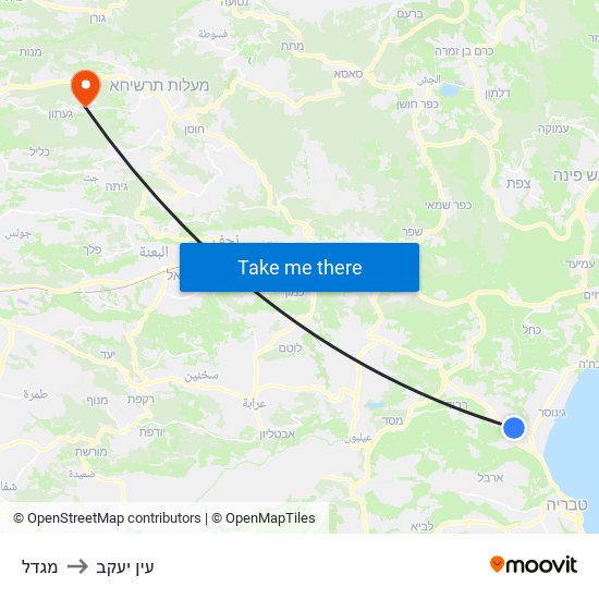 מגדל to עין יעקב map