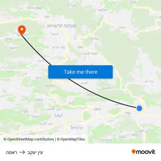 ראמה to עין יעקב map