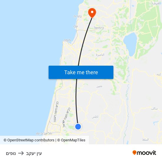 נופים to עין יעקב map
