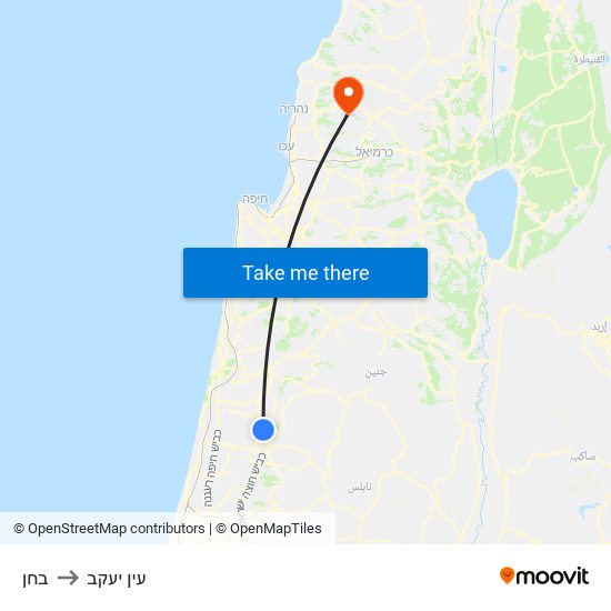 בחן to עין יעקב map