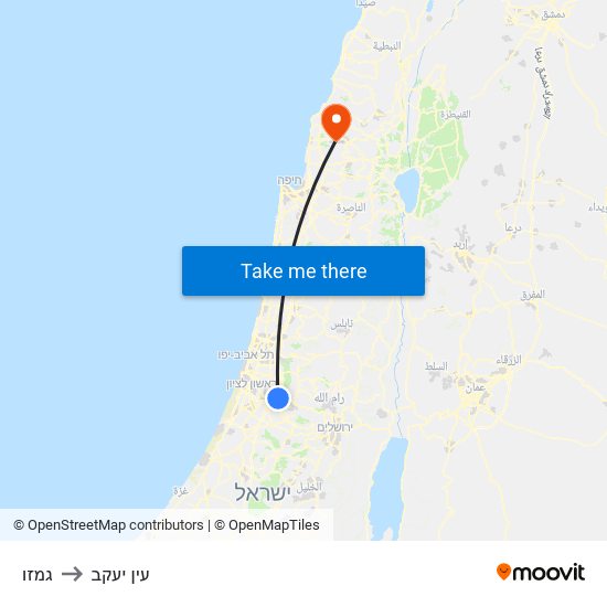 גמזו to עין יעקב map