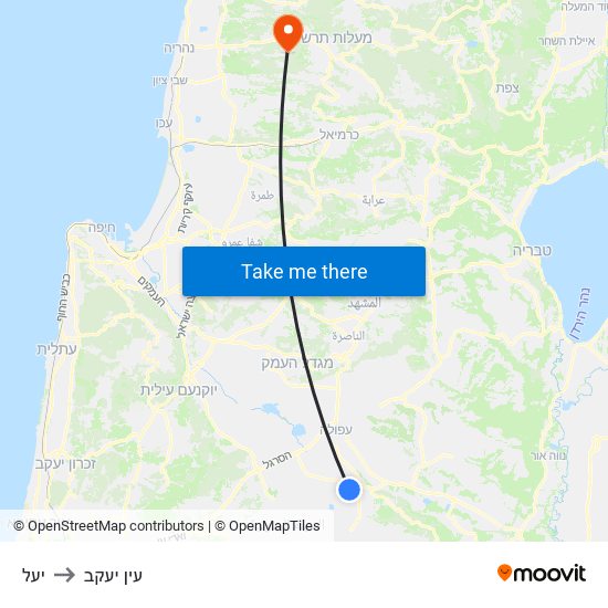 יעל to עין יעקב map