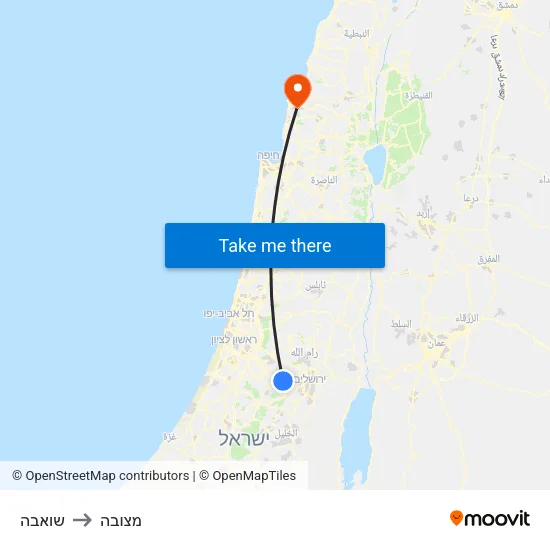 שואבה to מצובה map