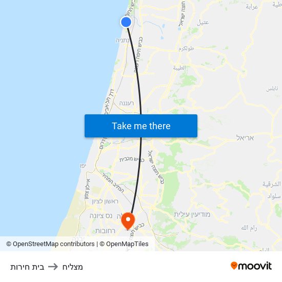 בית חירות to מצליח map