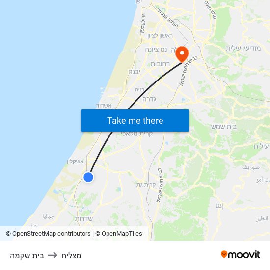 בית שקמה to מצליח map