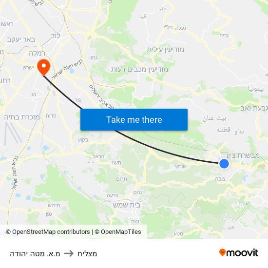 מ.א. מטה יהודה to מצליח map