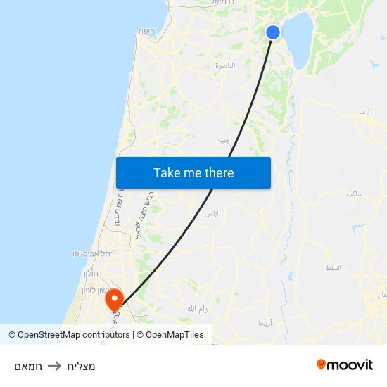 חמאם to מצליח map