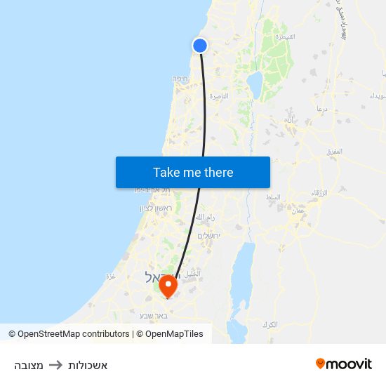 מצובה to אשכולות map