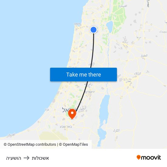 הושעיה to אשכולות map