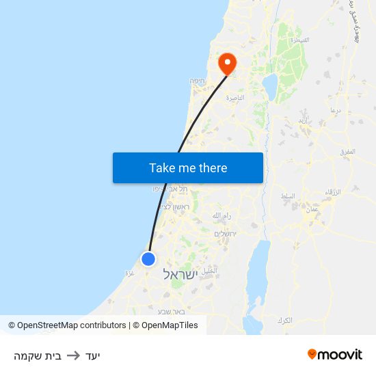 בית שקמה to יעד map