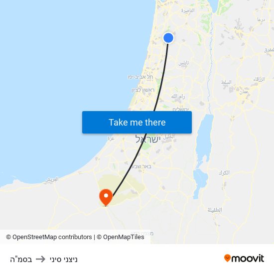 בסמ"ה to ניצני סיני map