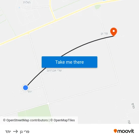 יתד to פרי גן map