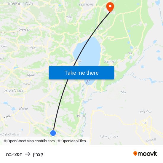 חפצי-בה to קצרין map