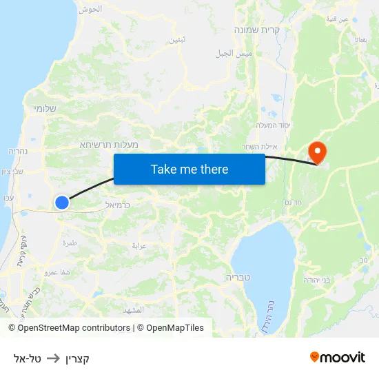 טל-אל to קצרין map