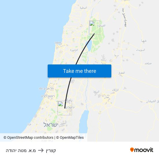 מ.א. מטה יהודה to קצרין map