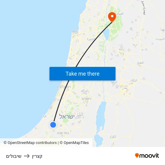שיבולים to קצרין map