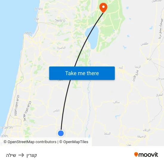 שילה to קצרין map