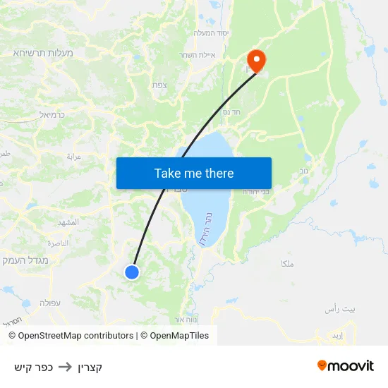 כפר קיש to קצרין map