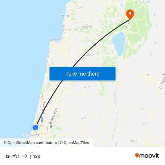 גליל ים to קצרין map