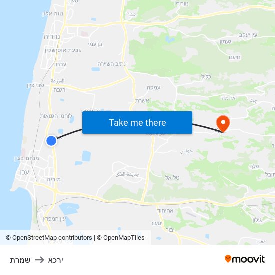 שמרת to ירכא map