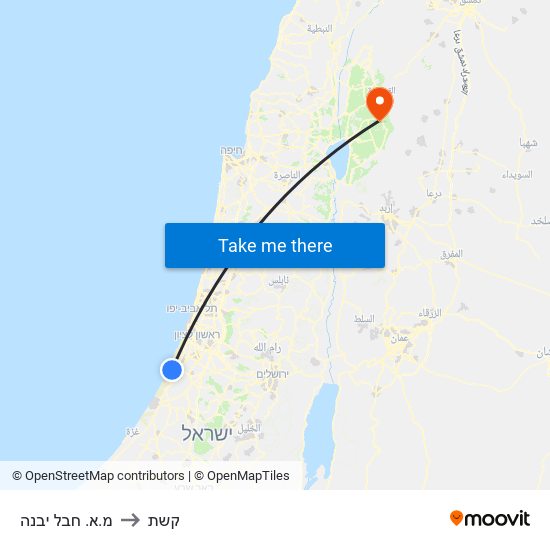 מ.א. חבל יבנה to קשת map