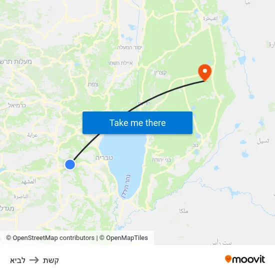 לביא to קשת map