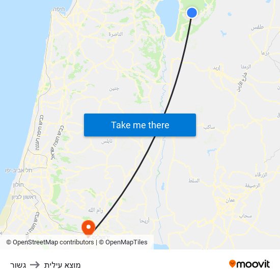 גשור to מוצא עילית map