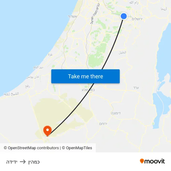 ידידה to כמהין map