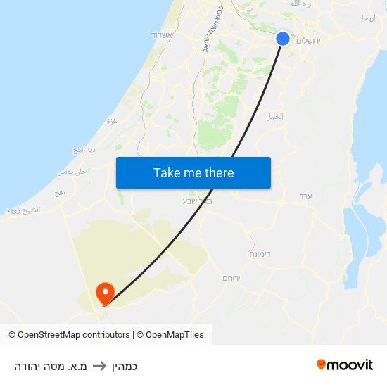 מ.א. מטה יהודה to כמהין map