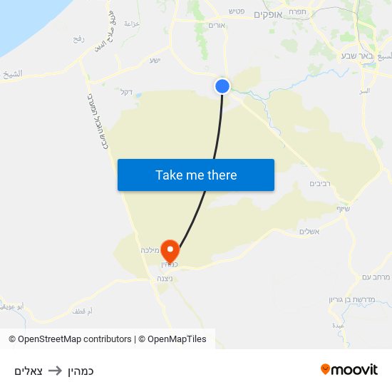 צאלים to כמהין map