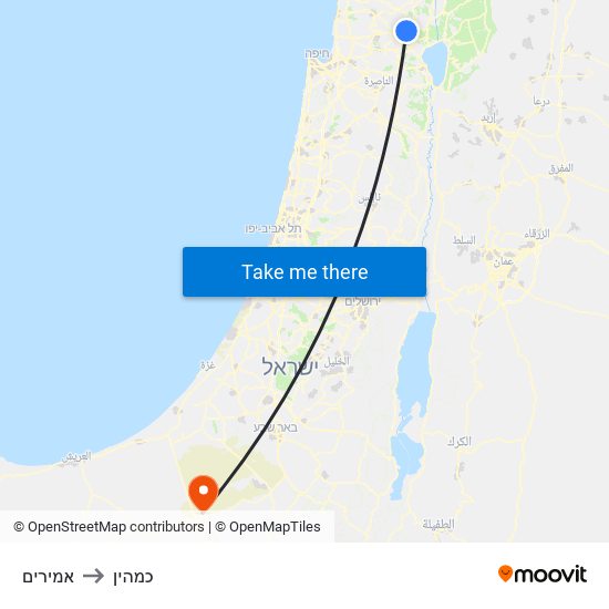 אמירים to כמהין map