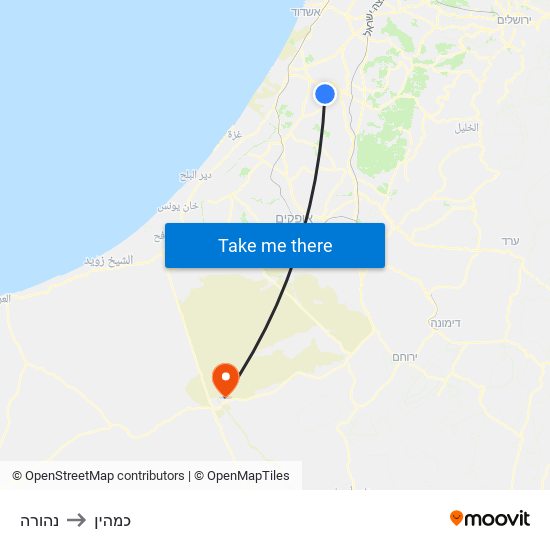 נהורה to כמהין map